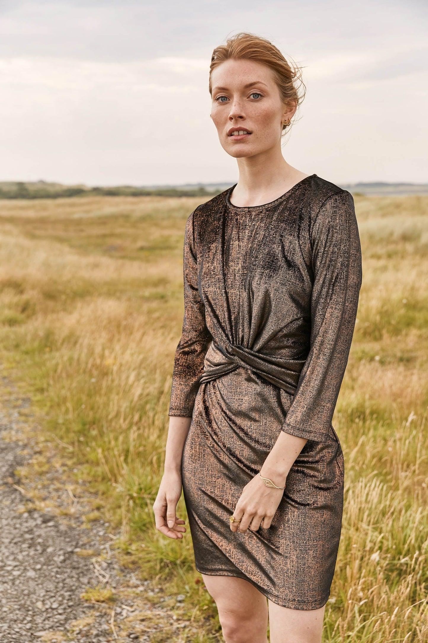 Fantine iridescent velvet dress by BALZAC PARIS