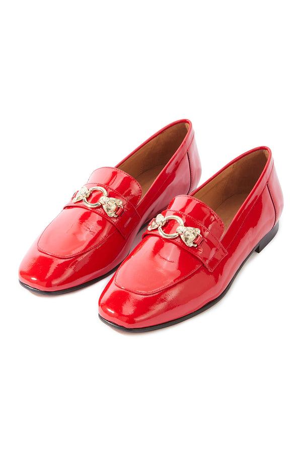 Flavie red patent moccasins by BALZAC PARIS