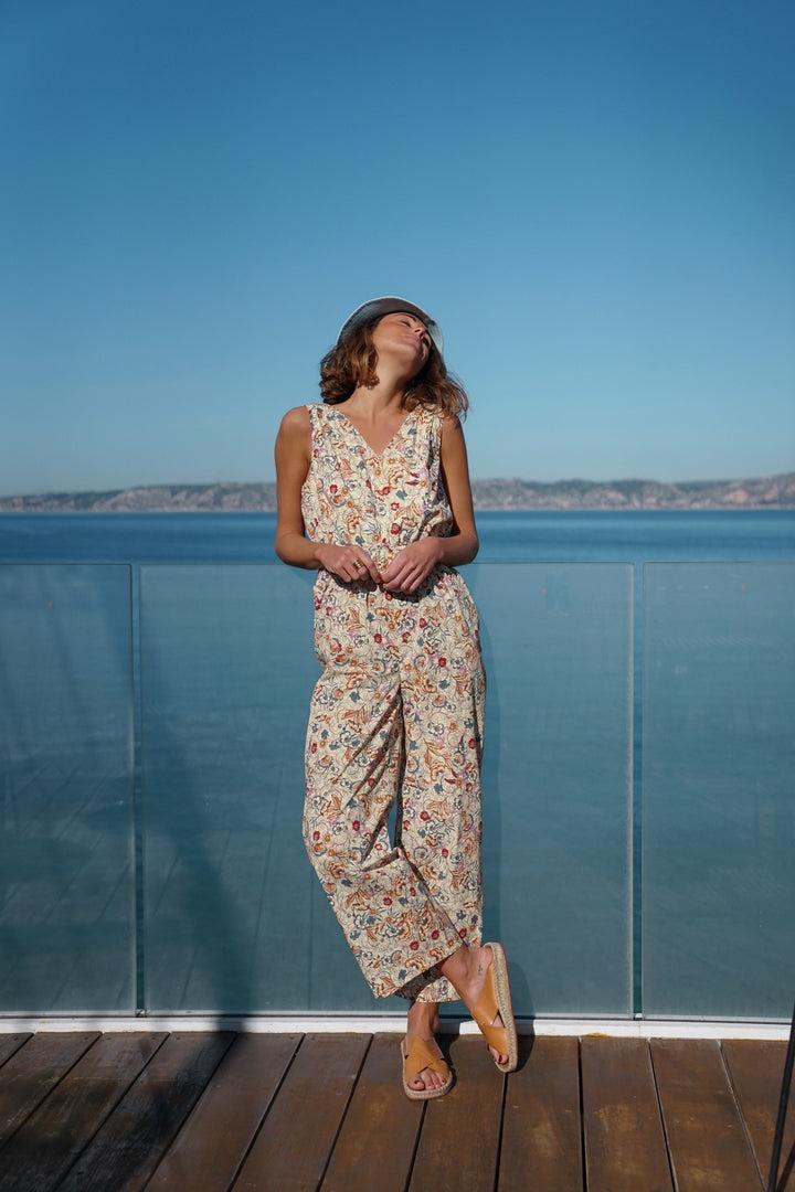 Floral Indian print Sombrilla jumpsuit by BALZAC PARIS