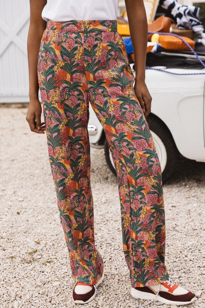 Floral tiger print Gloria pants by BALZAC PARIS