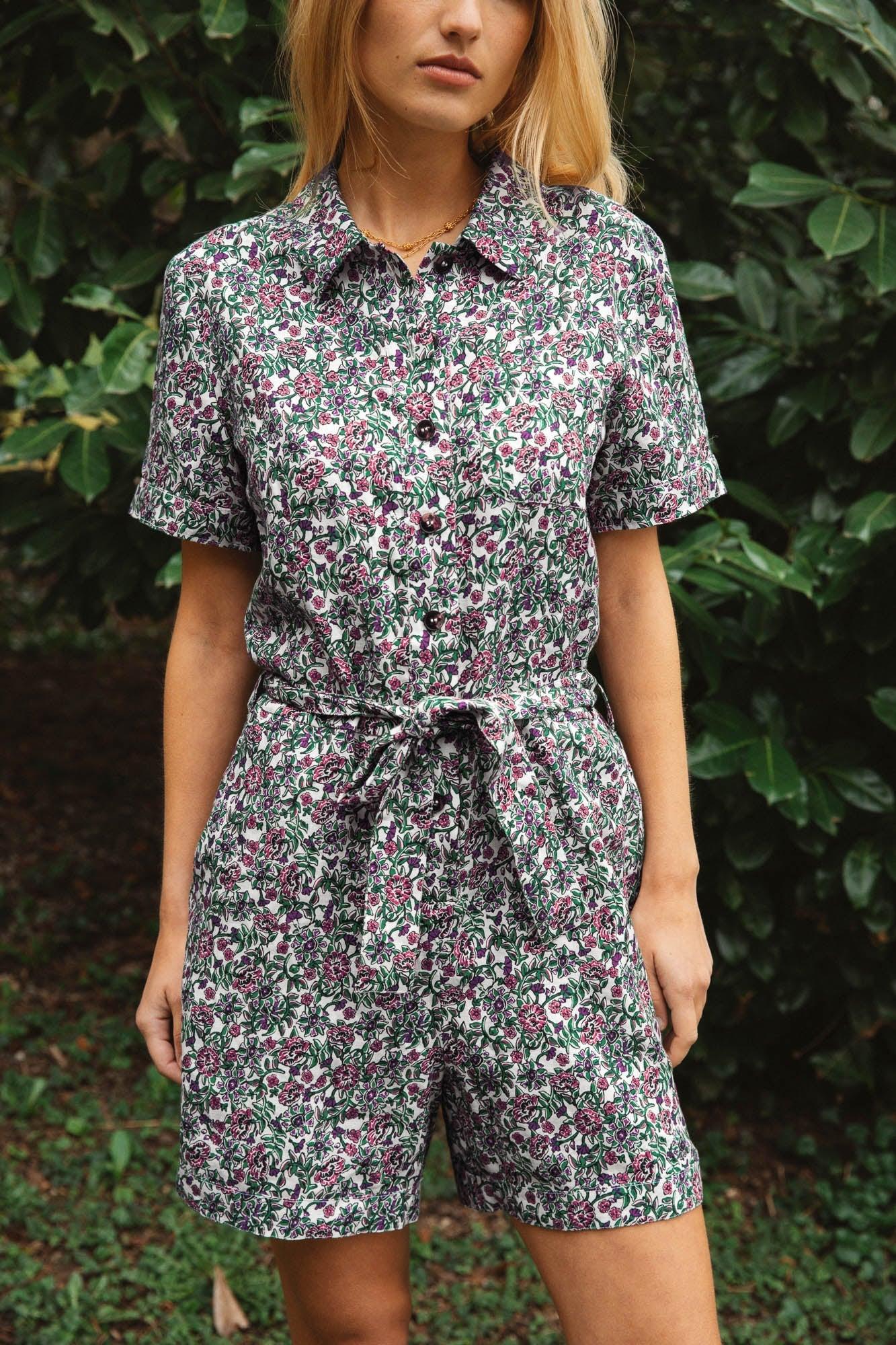 Floralie jumpsuit with flower love print by BALZAC PARIS