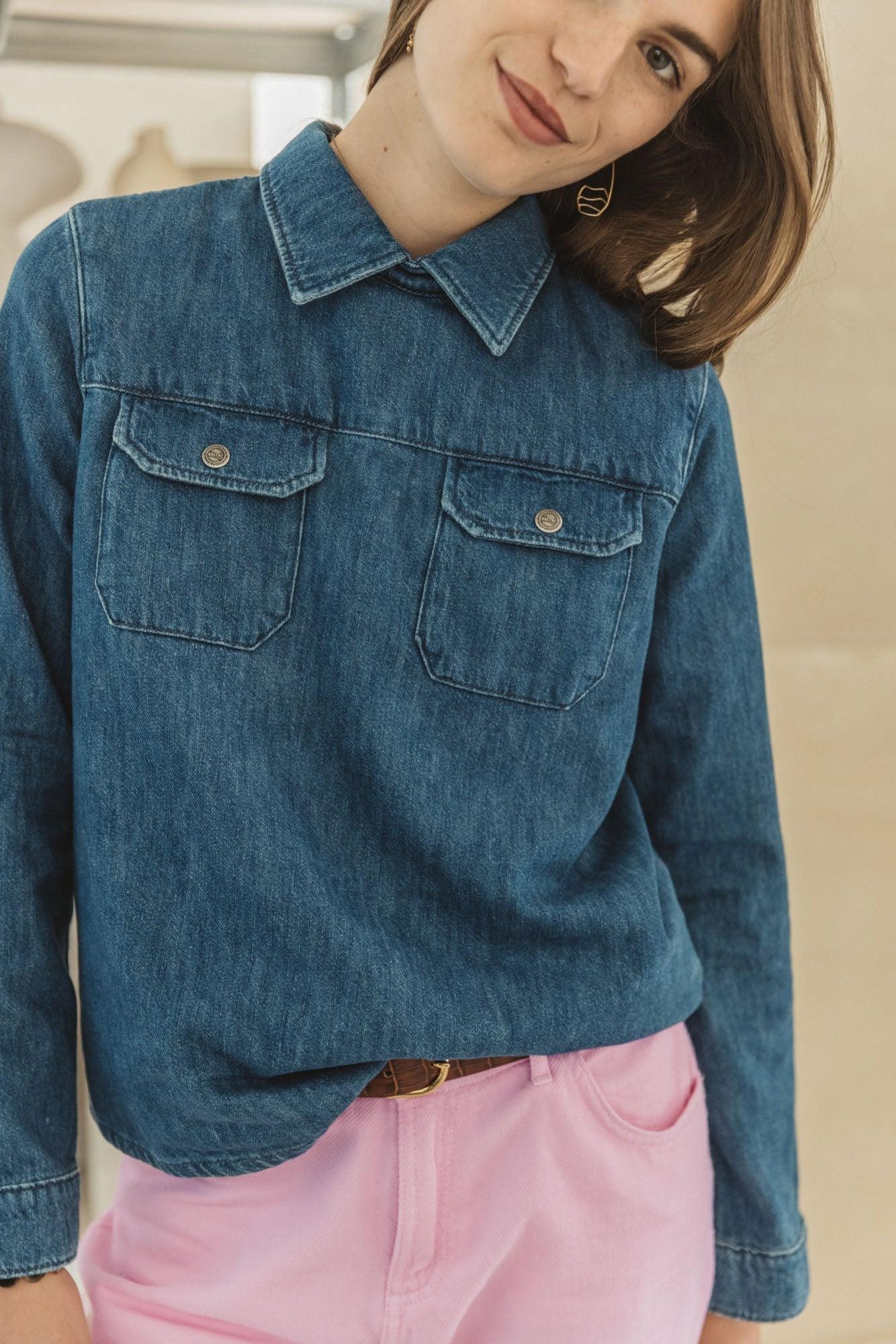 Floriane blue midi blouse by BALZAC PARIS