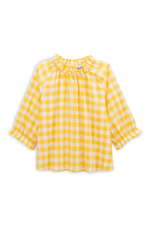 Friandise yellow gingham blouse by BALZAC PARIS