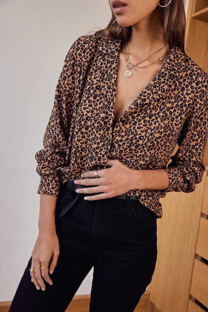 George leopard print shirt by BALZAC PARIS