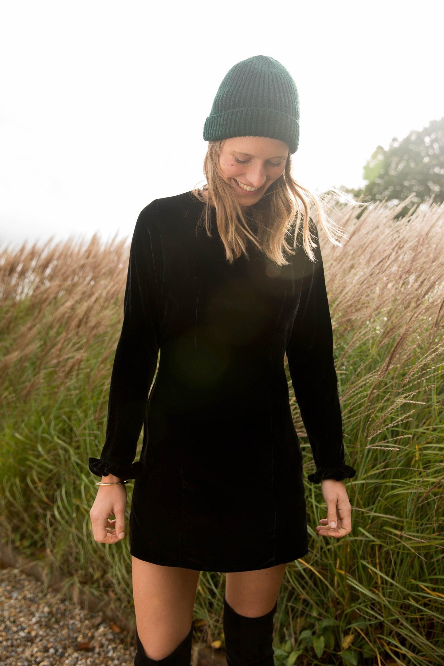 Georgie black velvet dress by BALZAC PARIS