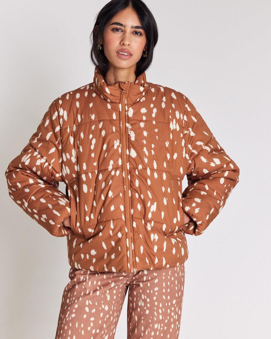 Gisele cinnamon speckled down jacket by BALZAC PARIS