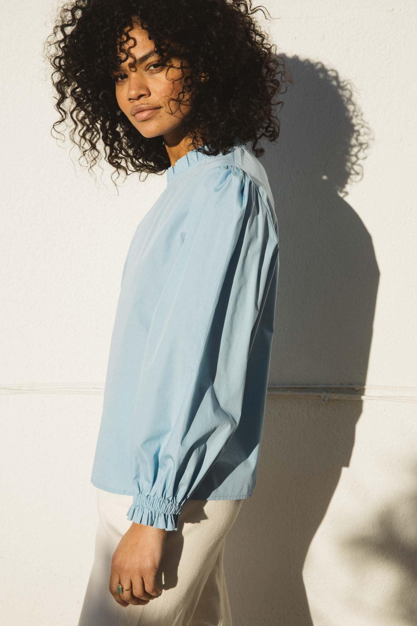 Glacier blue Léonia blouse by BALZAC PARIS