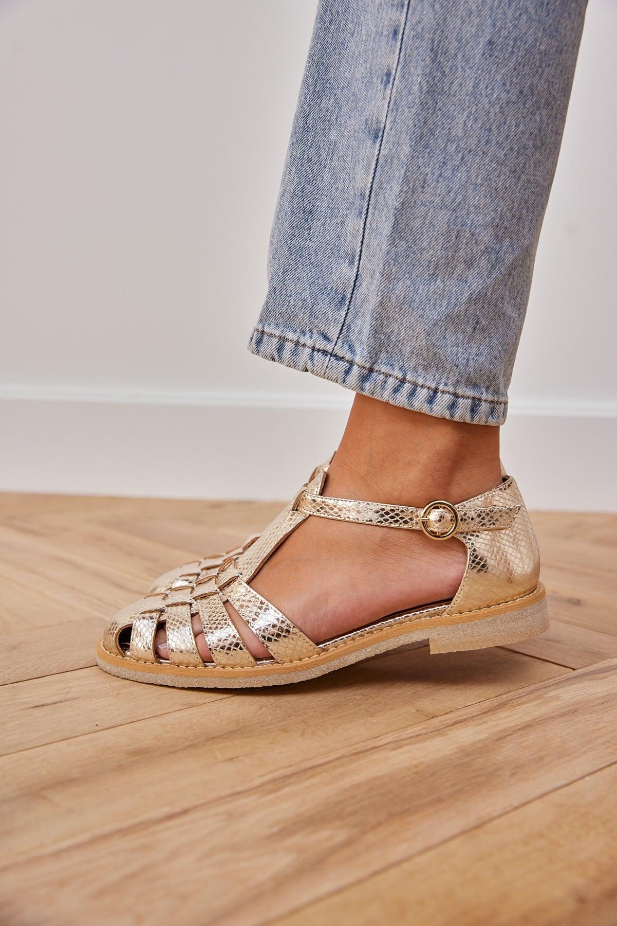 Gold Théoline sandals by BALZAC PARIS