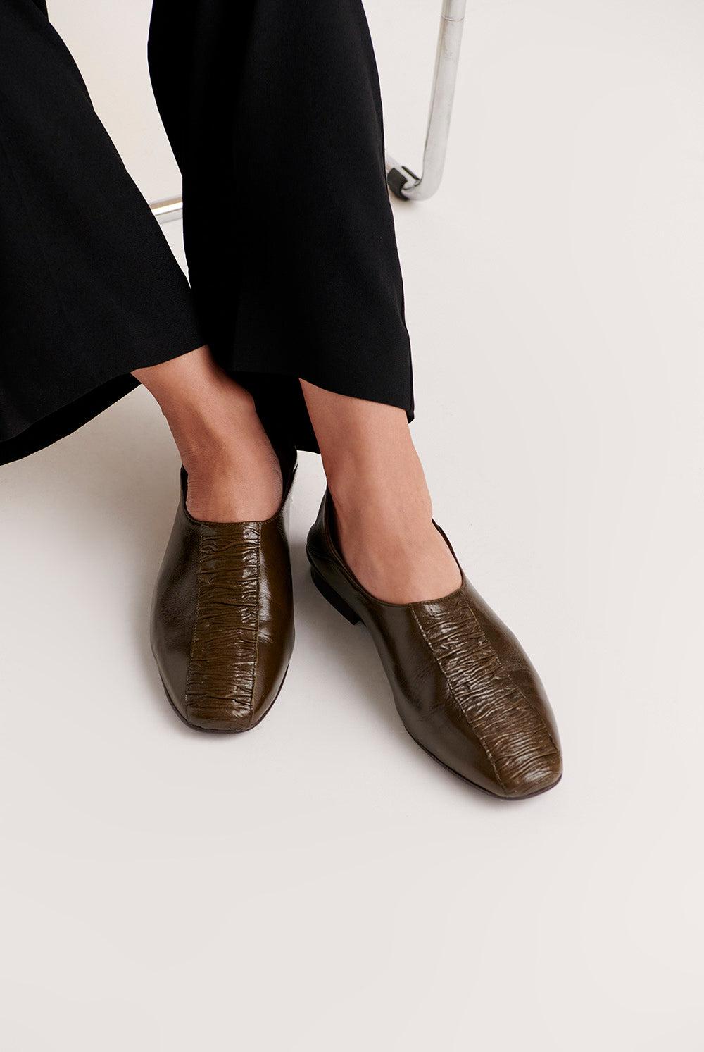 Grace khaki ballerinas by BALZAC PARIS