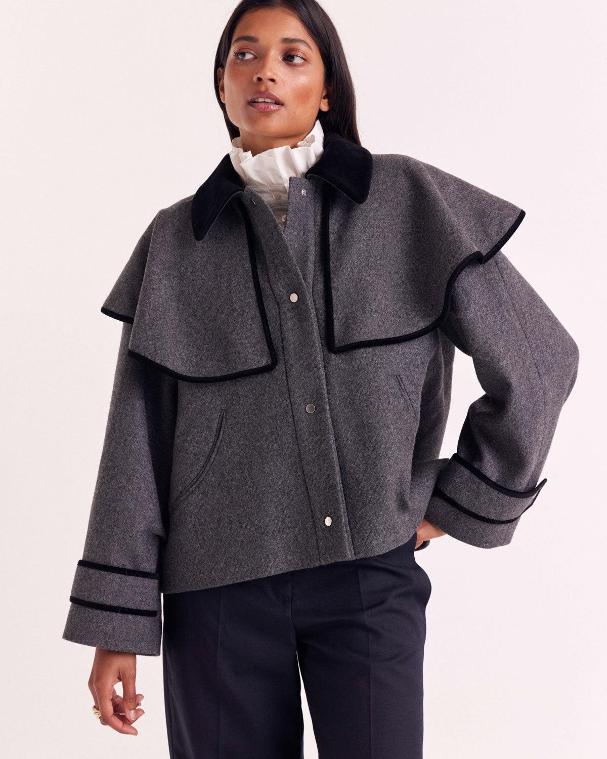 Grey and Black Juliette Coat by BALZAC PARIS
