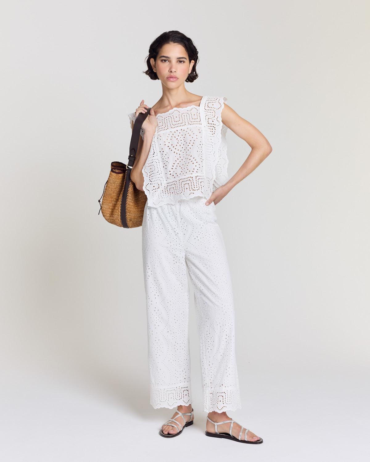 Hollis Natural White Trousers by BALZAC PARIS