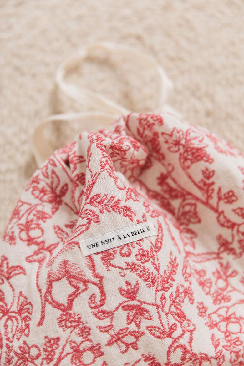 Homewear pouch with Toile de Jouy print by BALZAC PARIS