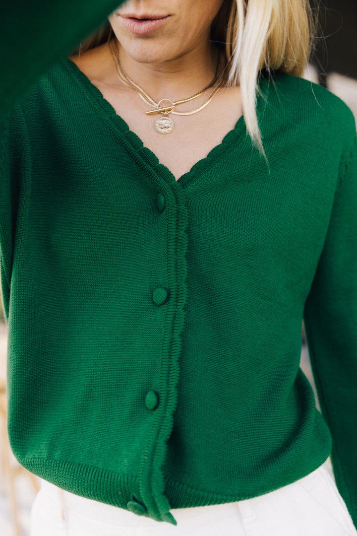 Izia green cardigan by BALZAC PARIS