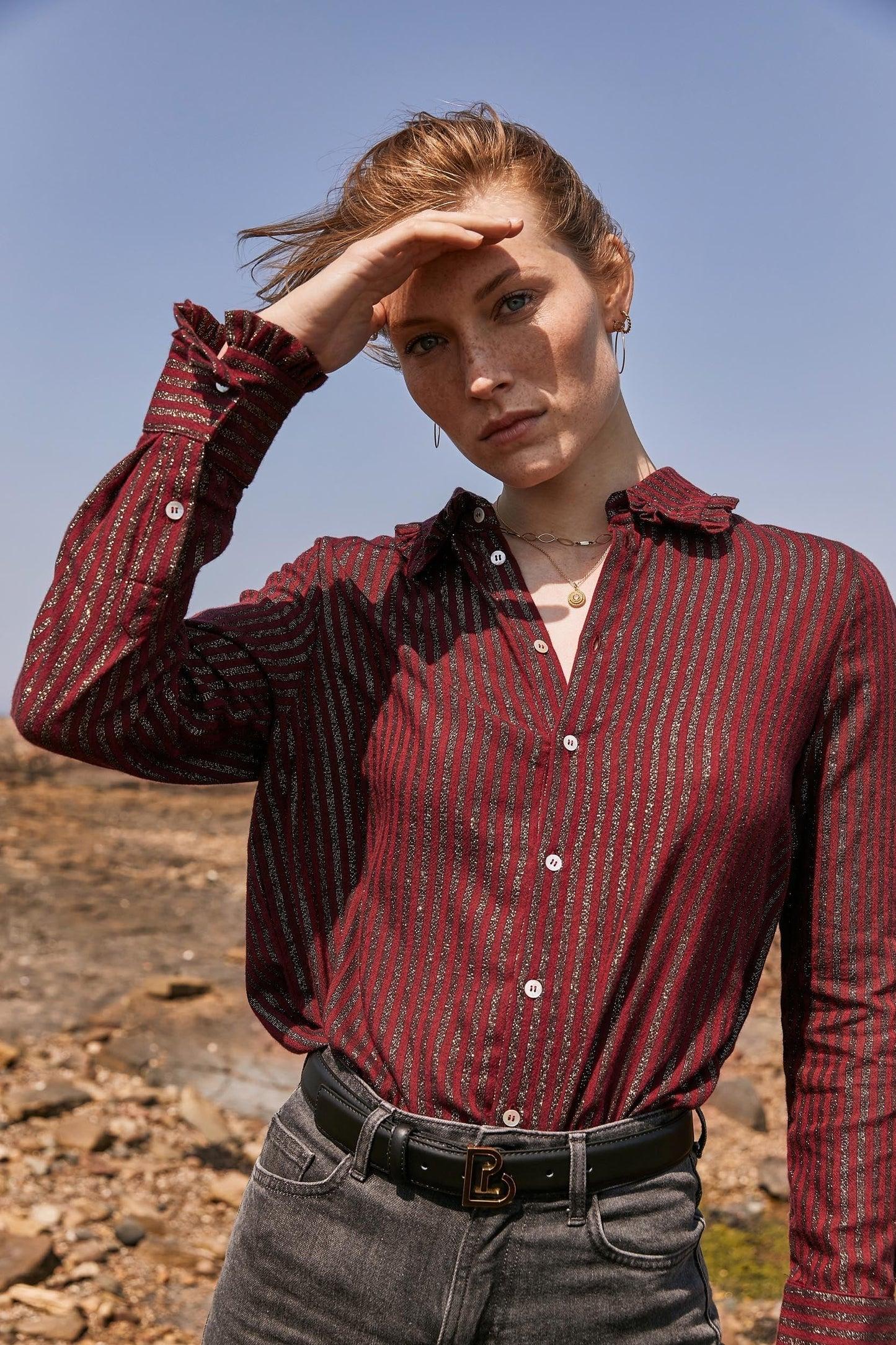 Jared burgundy shirt by BALZAC PARIS