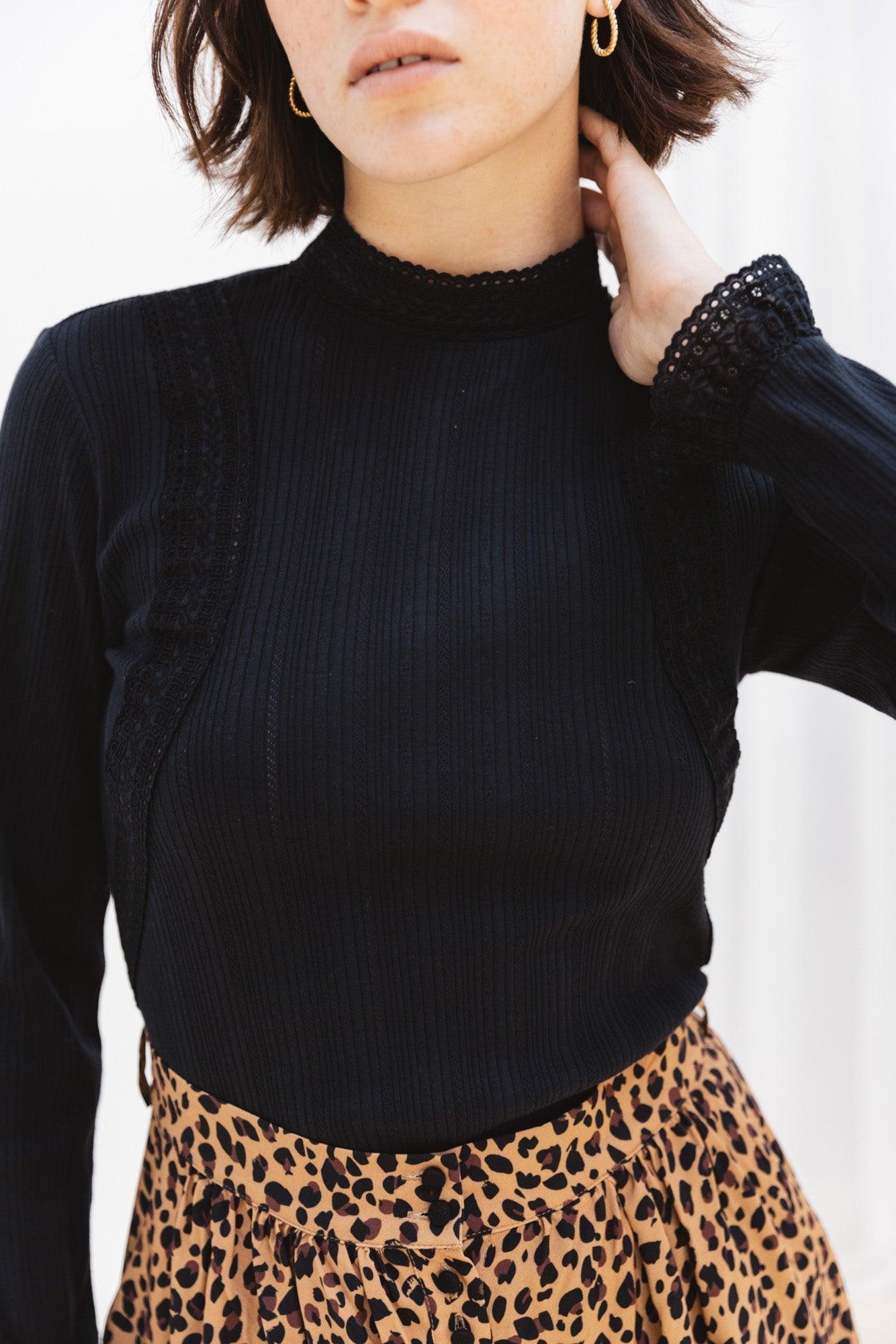 Jenna black top by BALZAC PARIS