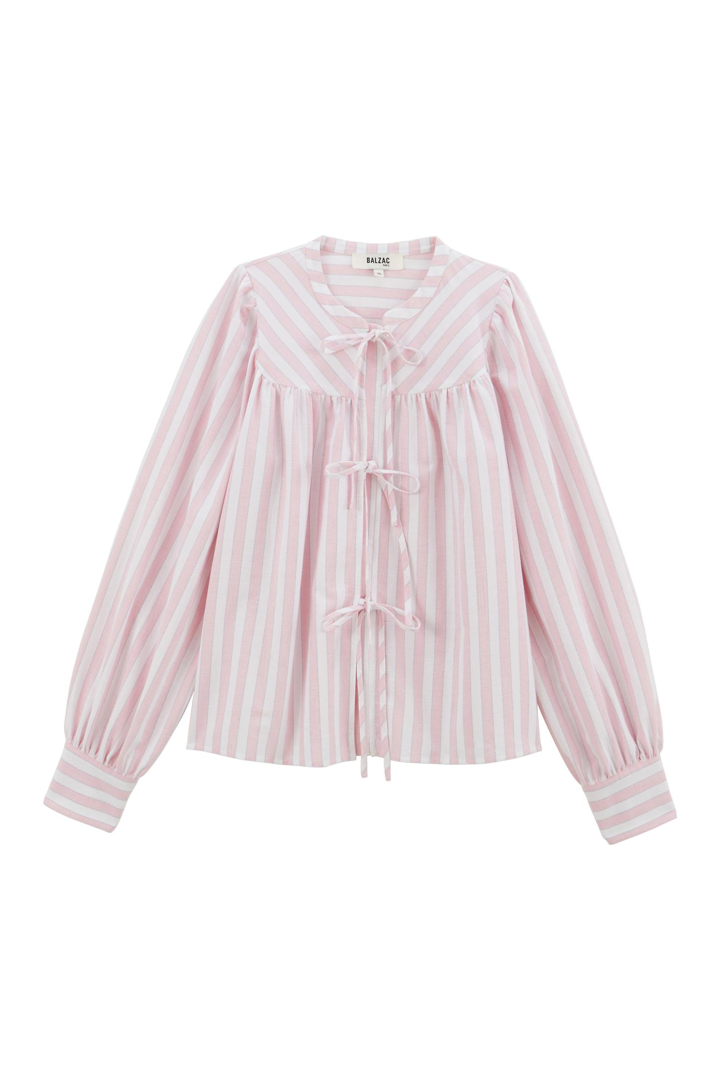 Josefina shirt with pink and white stripes by BALZAC PARIS