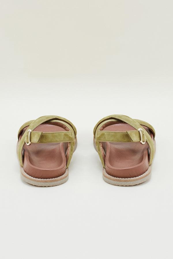 Khaki nubuck Petra sandals by BALZAC PARIS