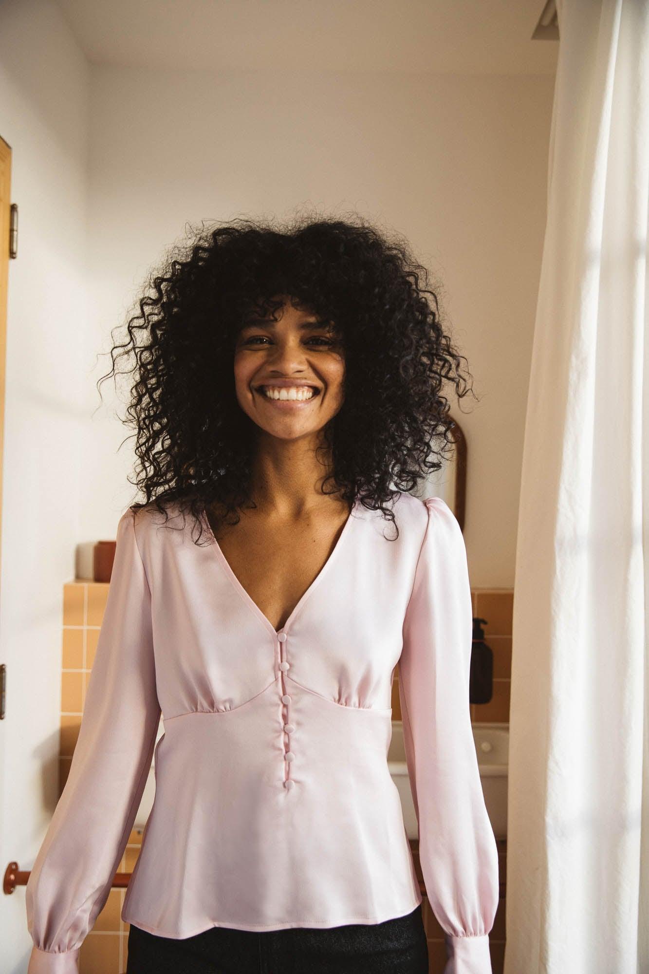Kito strawberry pink blouse by BALZAC PARIS