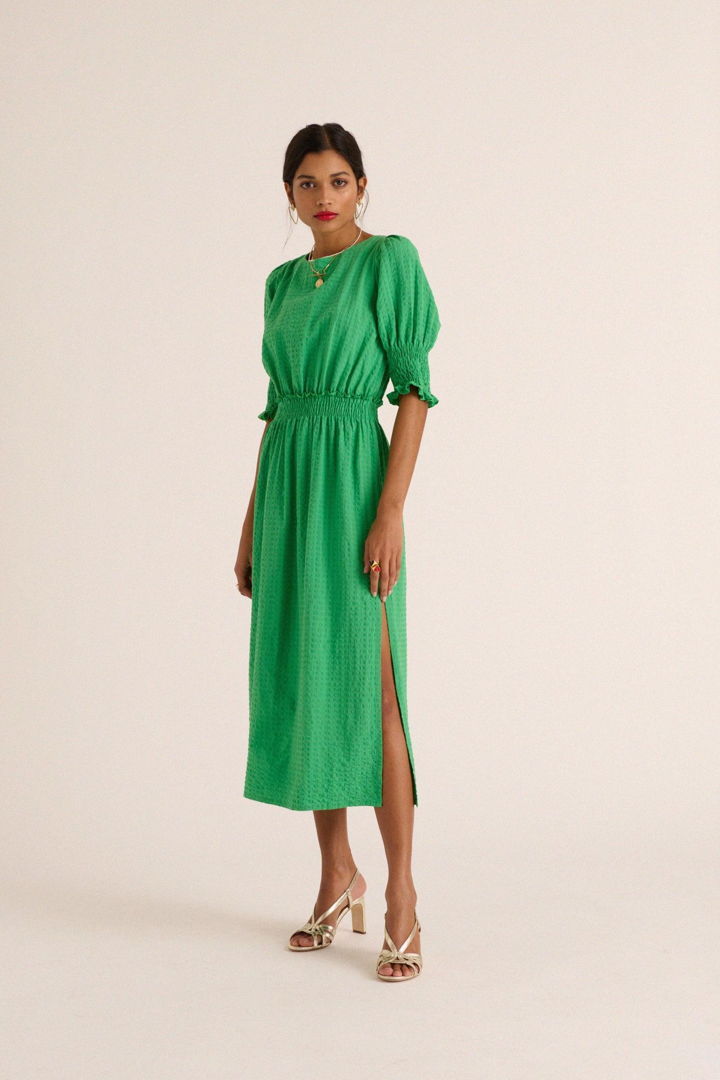 Lawn green Celeste dress by BALZAC PARIS