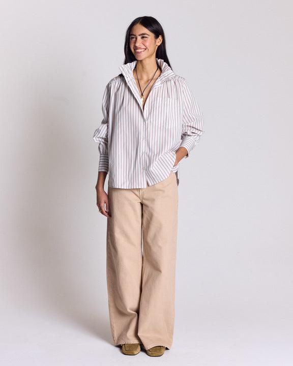 Leonor red and white striped shirt by BALZAC PARIS
