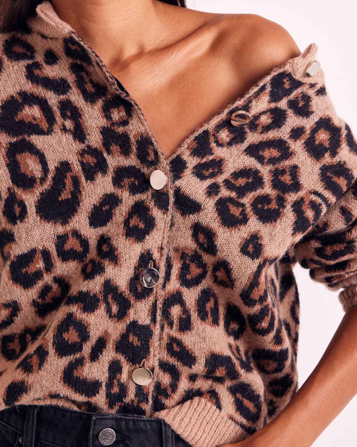 Leopard Idol Cardigan by BALZAC PARIS