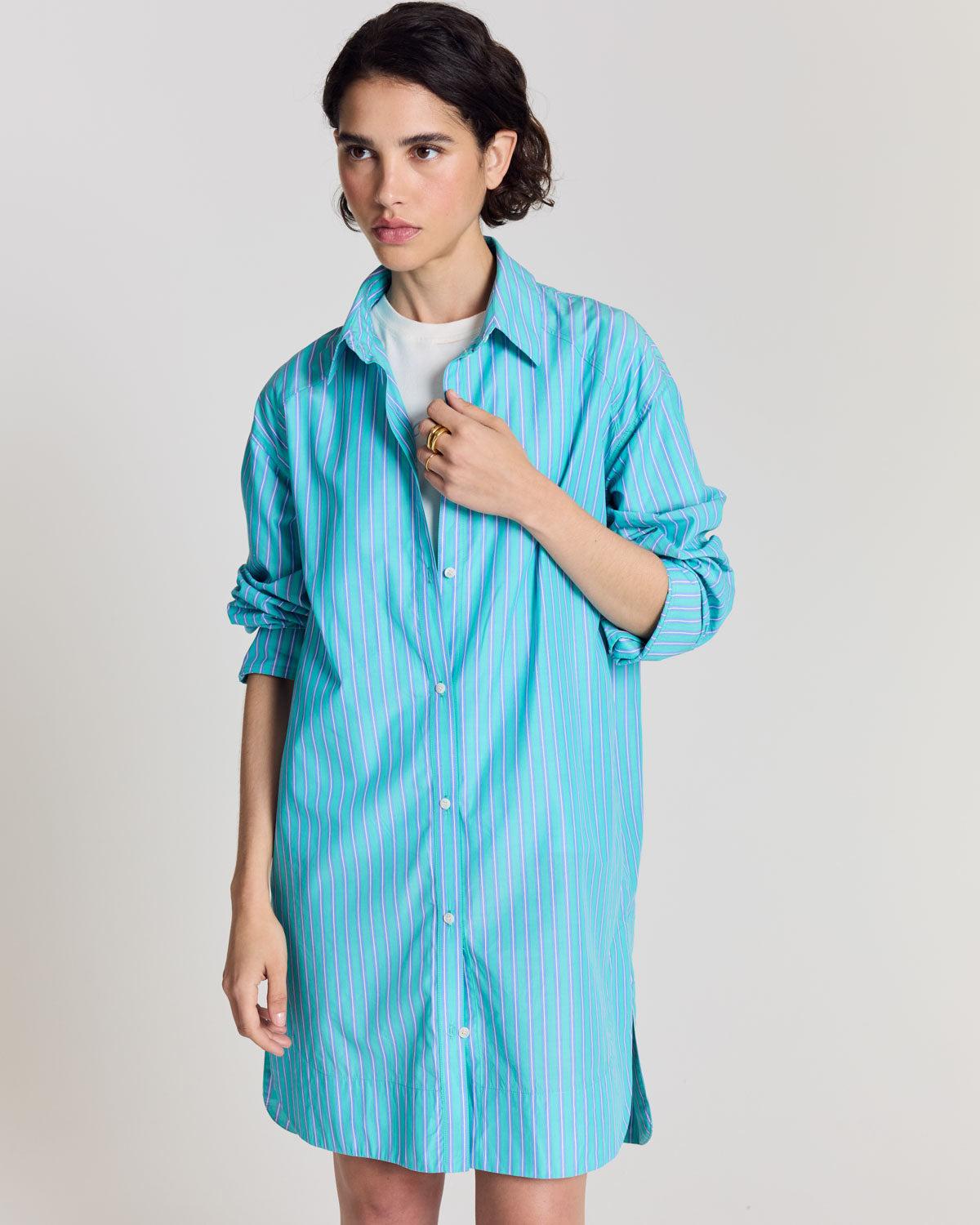 Lowen turquoise striped dress by BALZAC PARIS