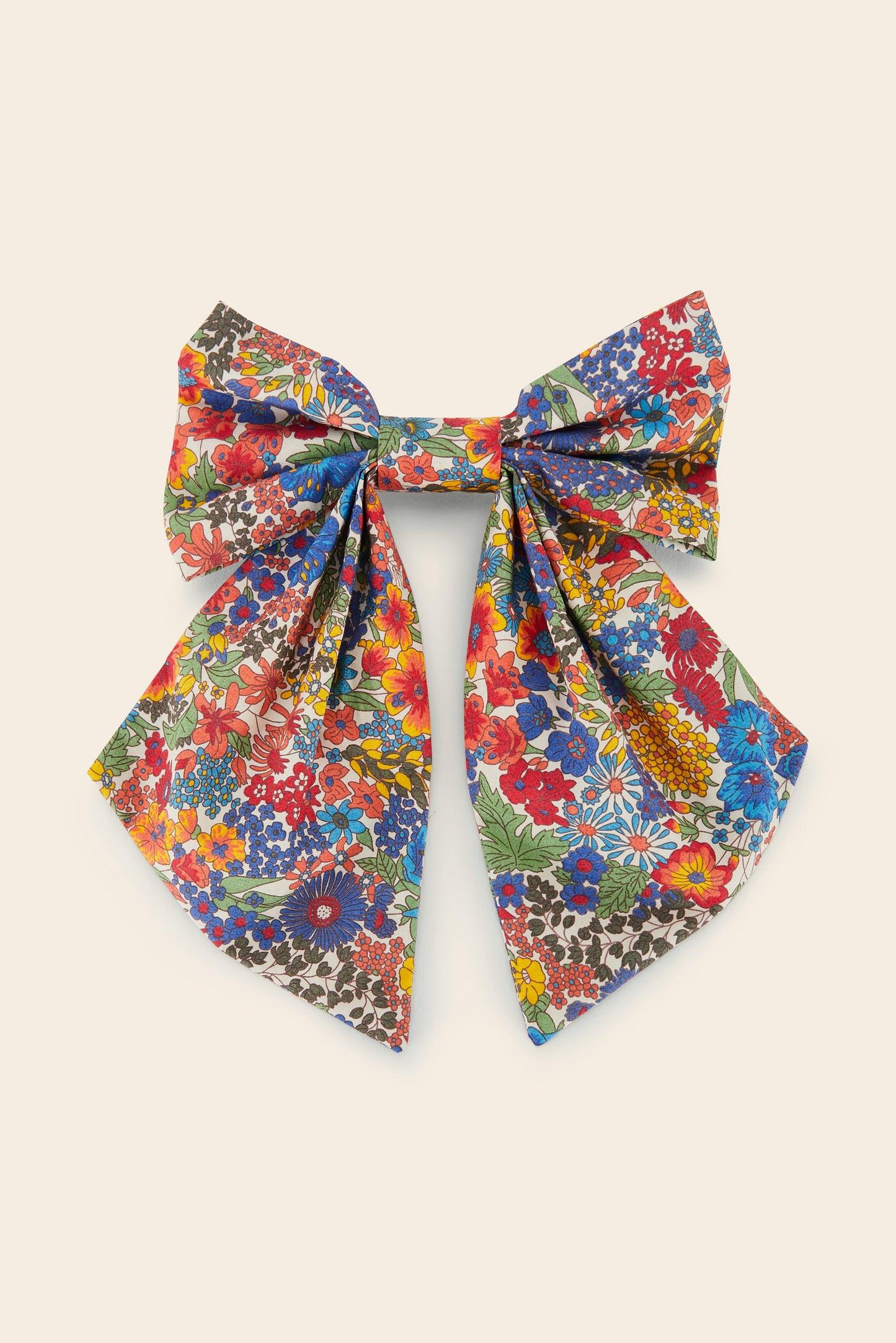 Manolito bow in blue and yellow Liberty fabric by BALZAC PARIS