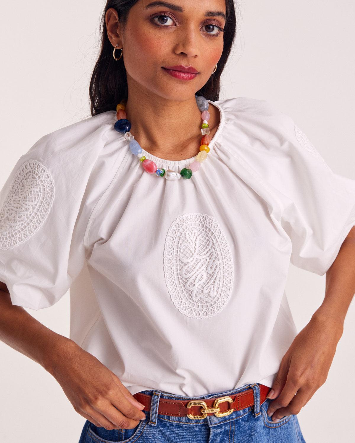 Mariela natural white blouse by BALZAC PARIS