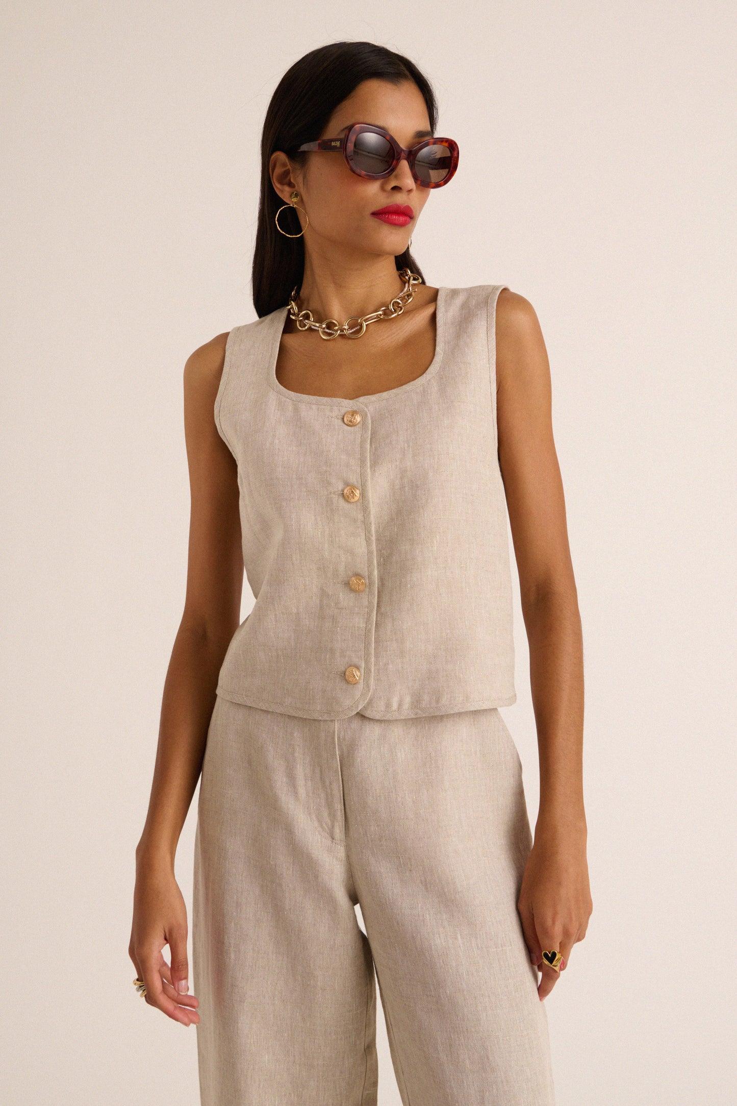 Marius sand vest by BALZAC PARIS