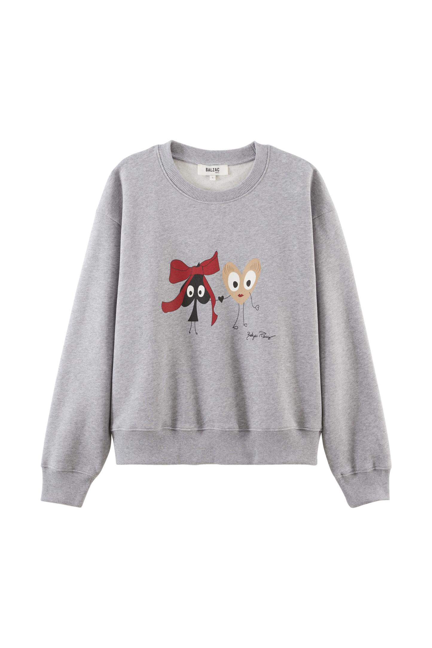 Marty heather grey heart and spade sweatshirt by BALZAC PARIS