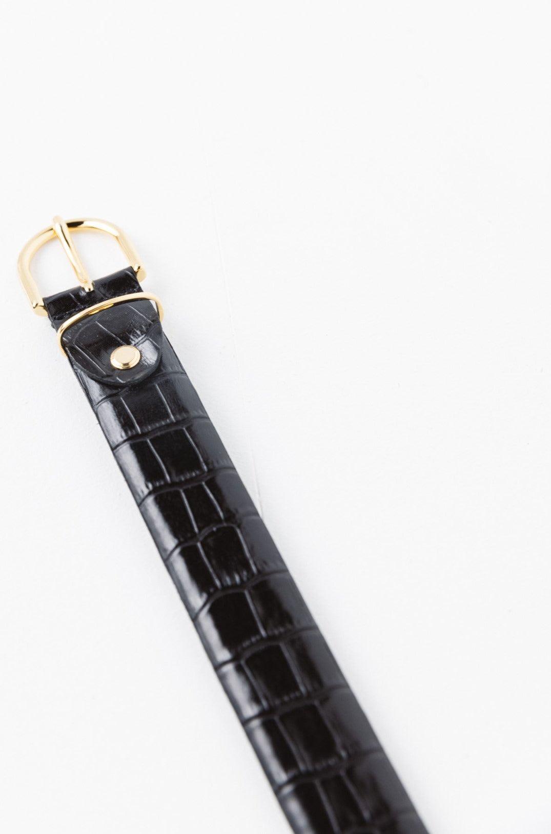 Melinda embossed black belt by BALZAC PARIS