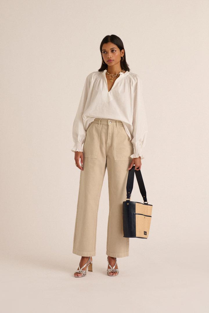 Mineral beige Nazaire jeans by BALZAC PARIS