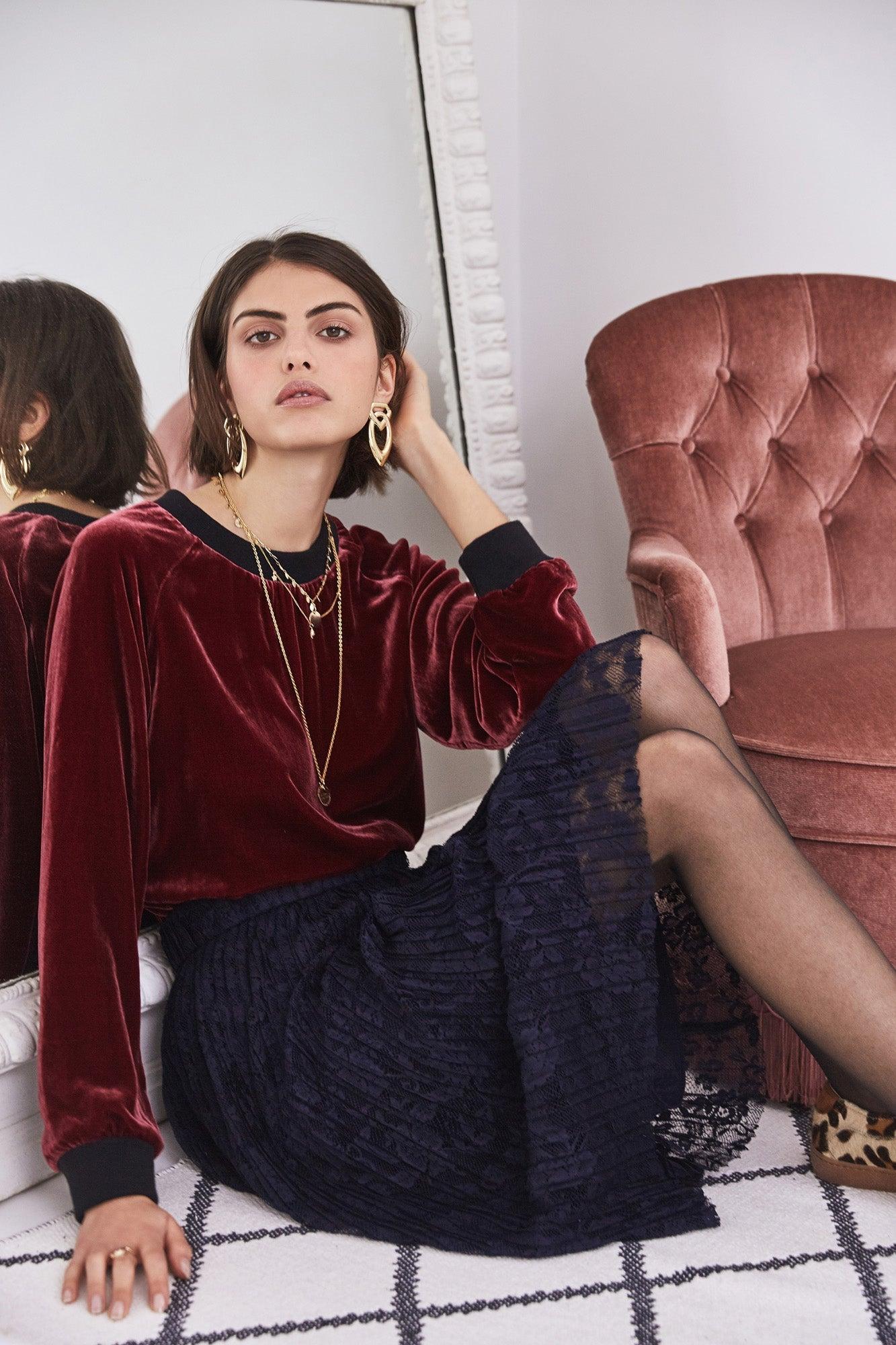Moonlight burgundy sweatshirt by BALZAC PARIS