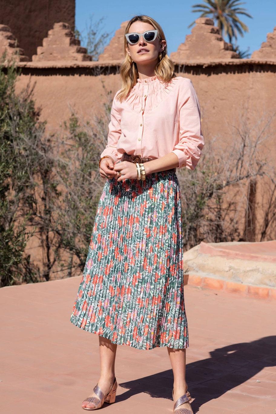 Natasha skirt iridescent flowers by BALZAC PARIS