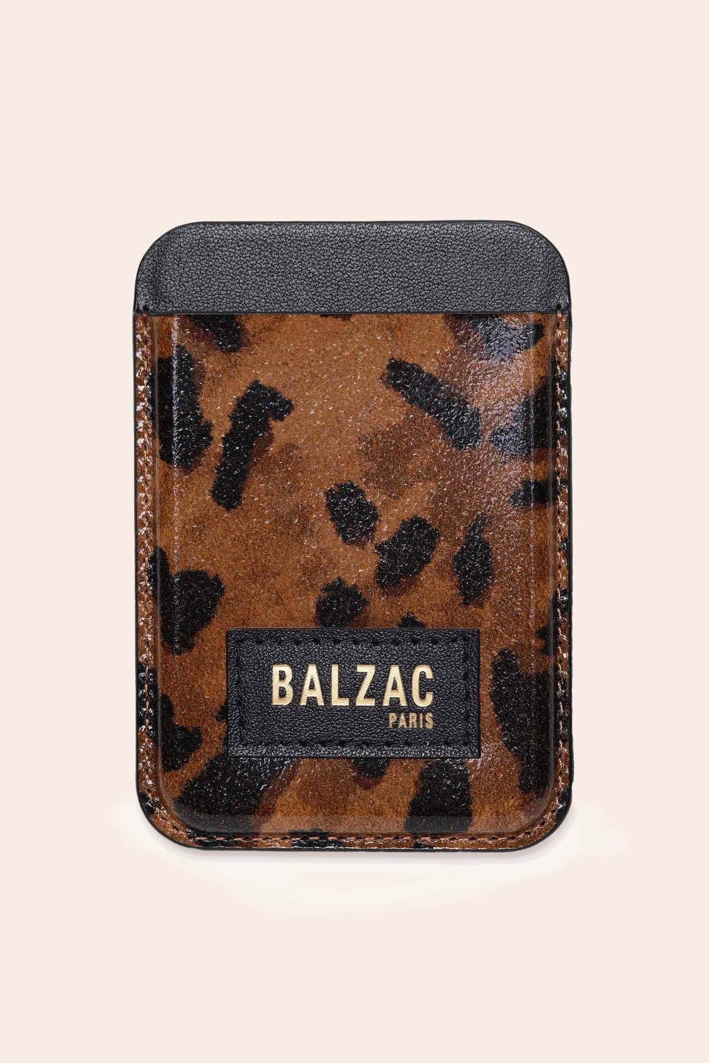 Native Union x BP Cappuccino Cheetah Leather Card Holder by BALZAC PARIS