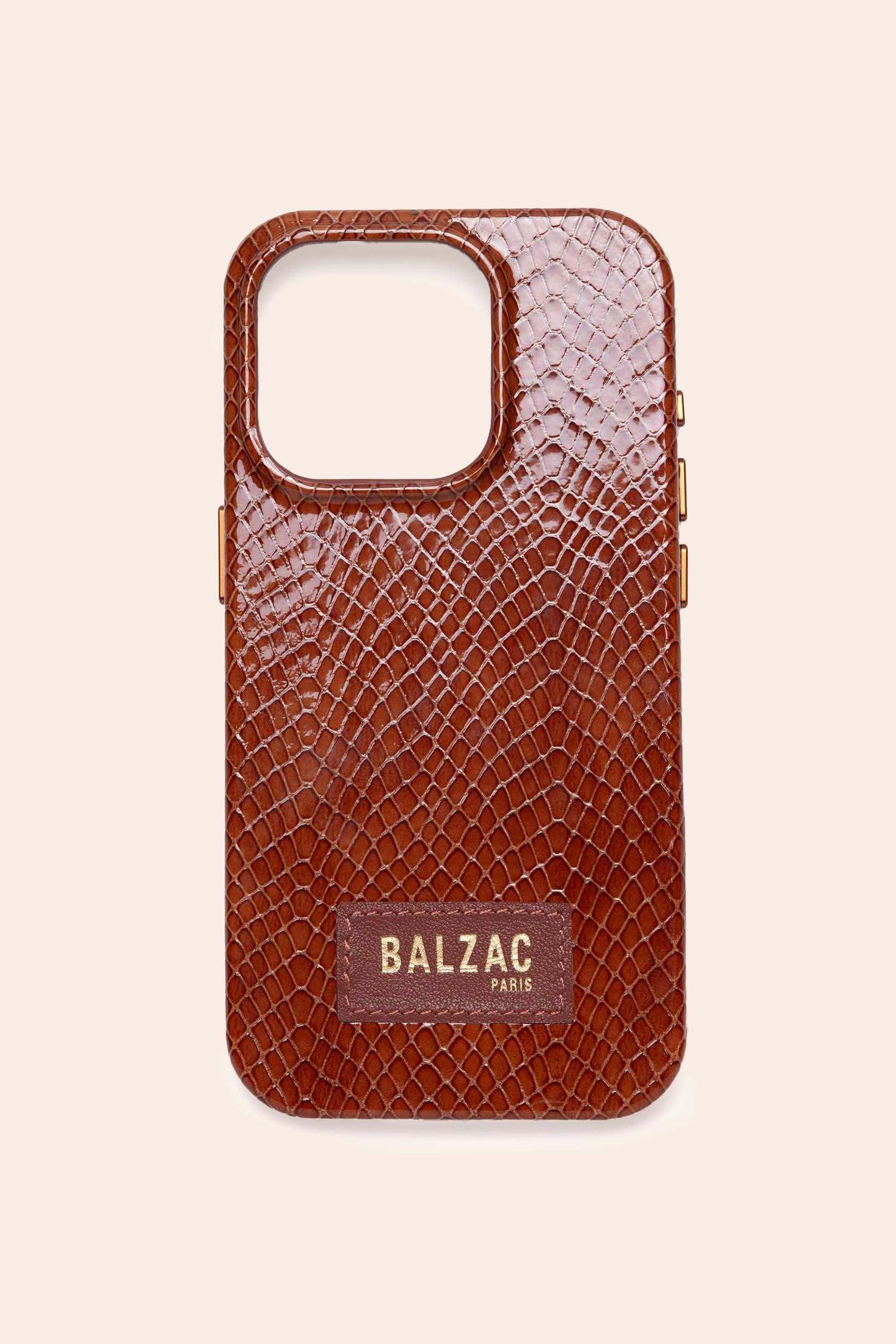 Native Union x BP Embossed Cognac Phone Case by BALZAC PARIS