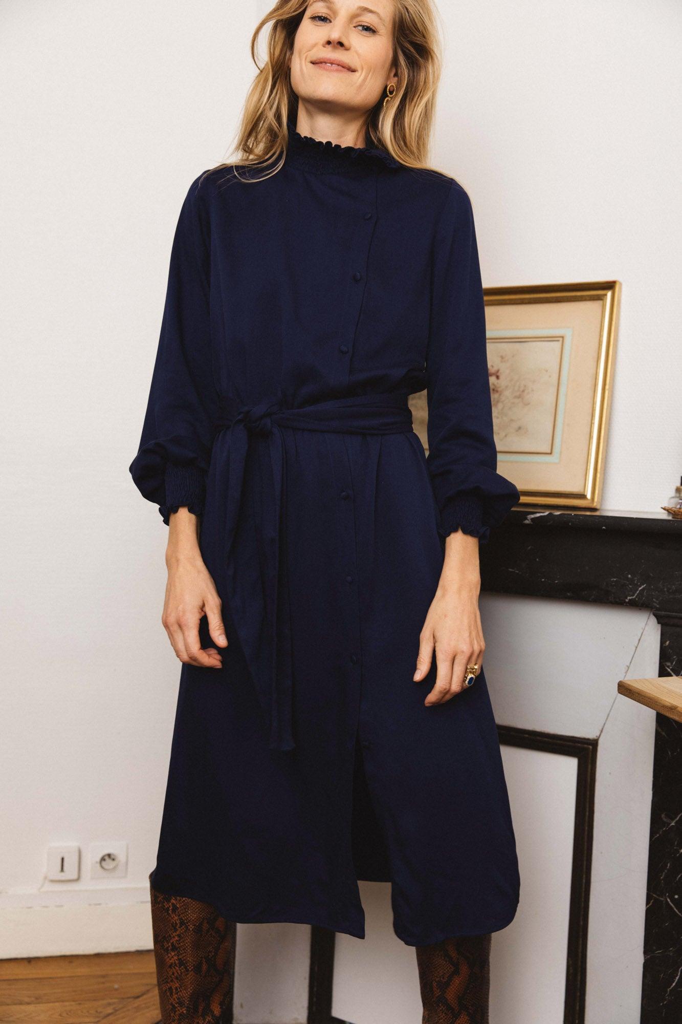 Navy Méline dress by BALZAC PARIS