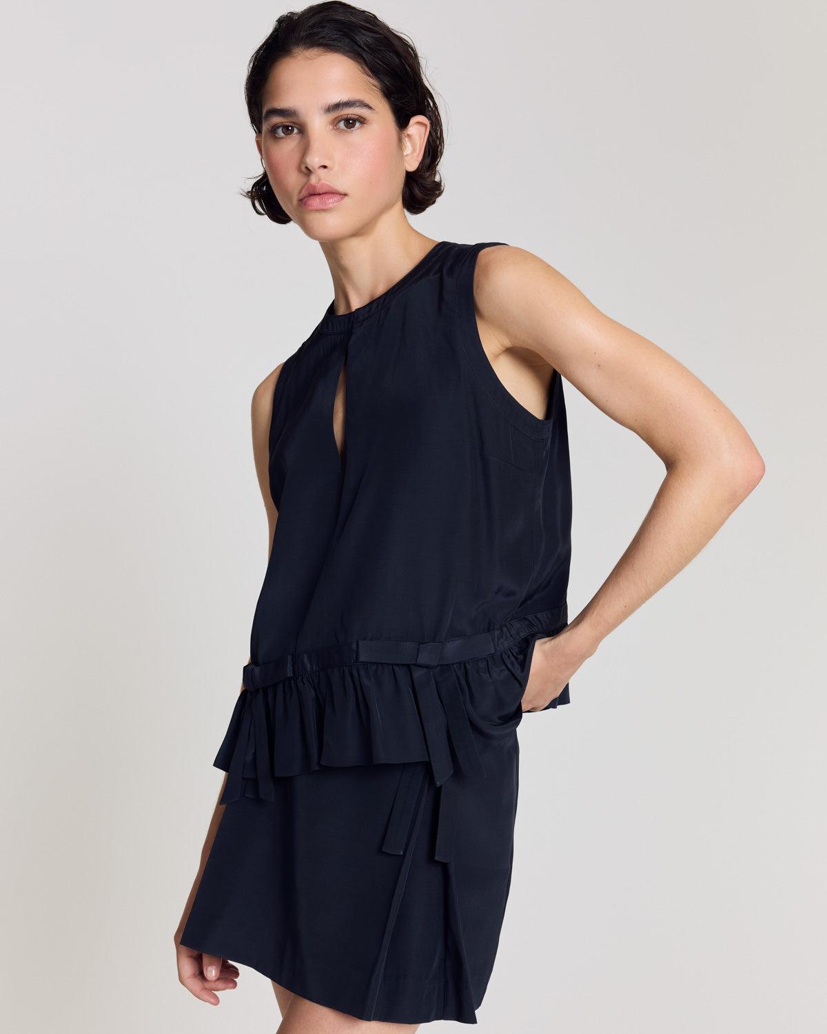 Navy blue Luna top by BALZAC PARIS