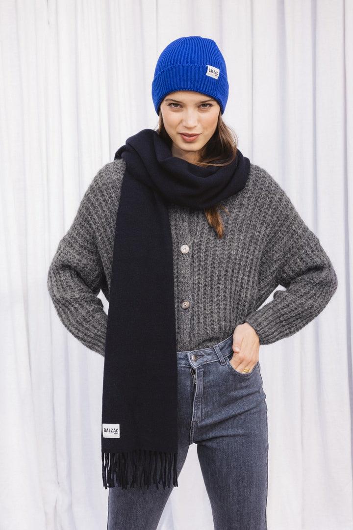 Navy public scarf by BALZAC PARIS
