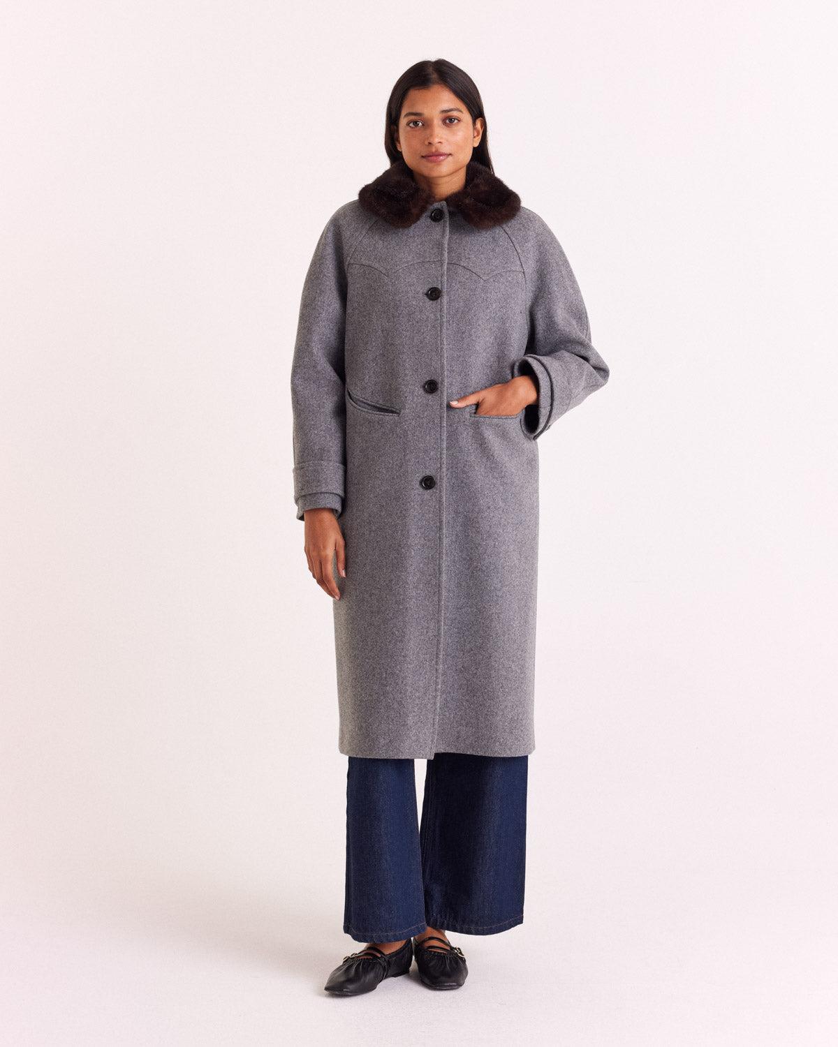 Nickie grey coat by BALZAC PARIS