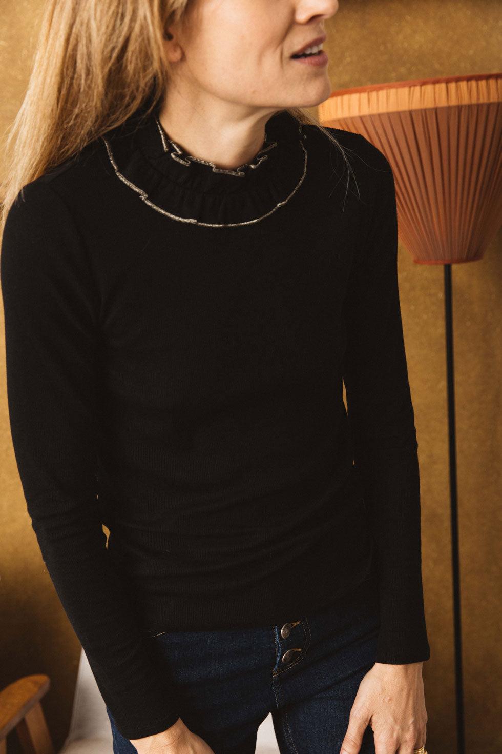 Nicolas black and gold top by BALZAC PARIS
