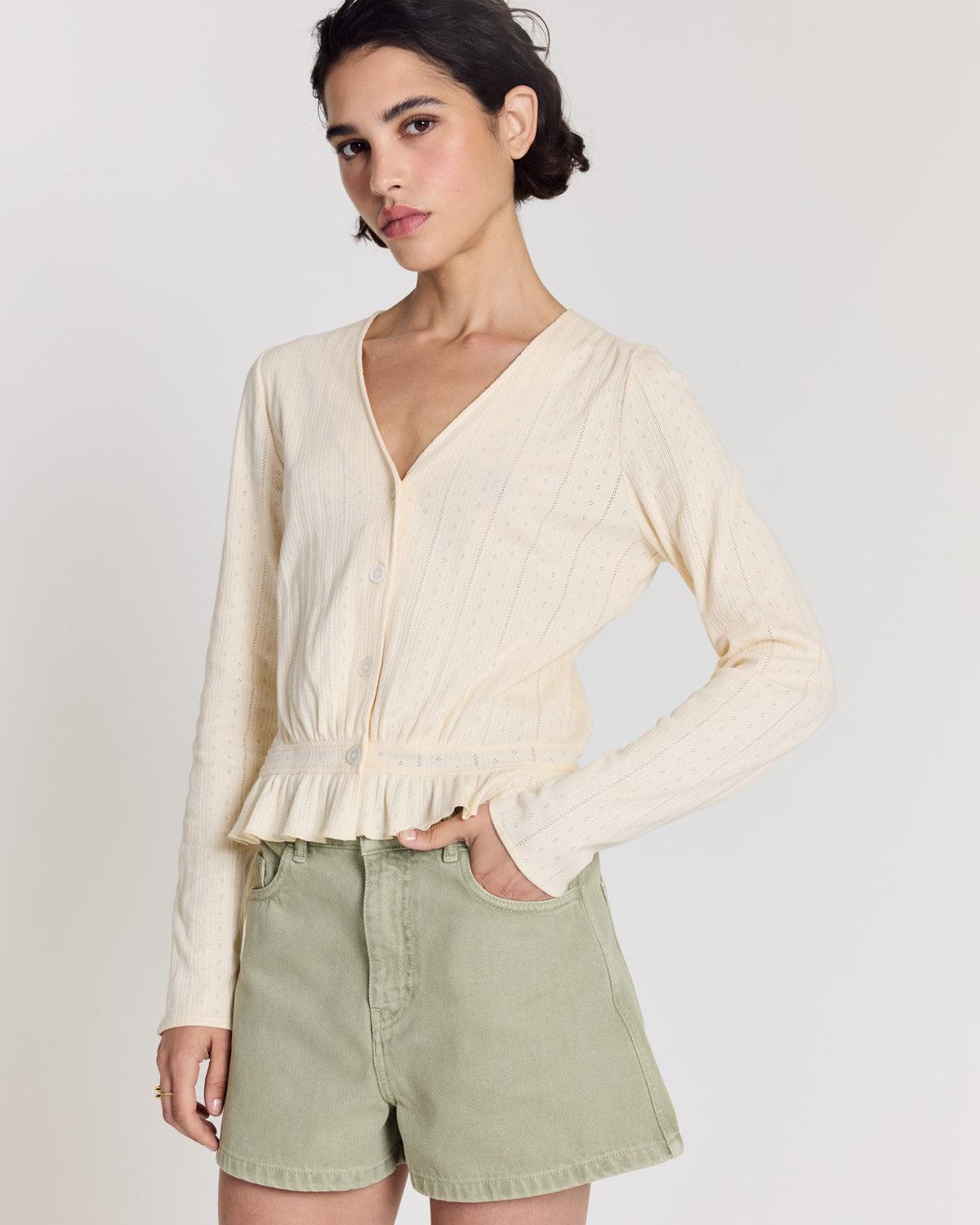 Noelie cream cardigan by BALZAC PARIS