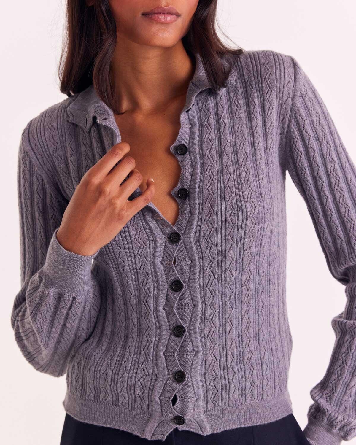 Odile gray cardigan by BALZAC PARIS