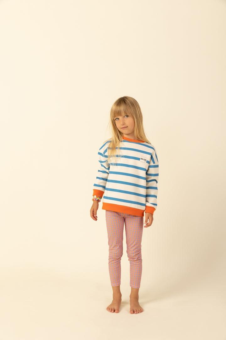 Orange and white striped Drache sweatshirt by BALZAC PARIS