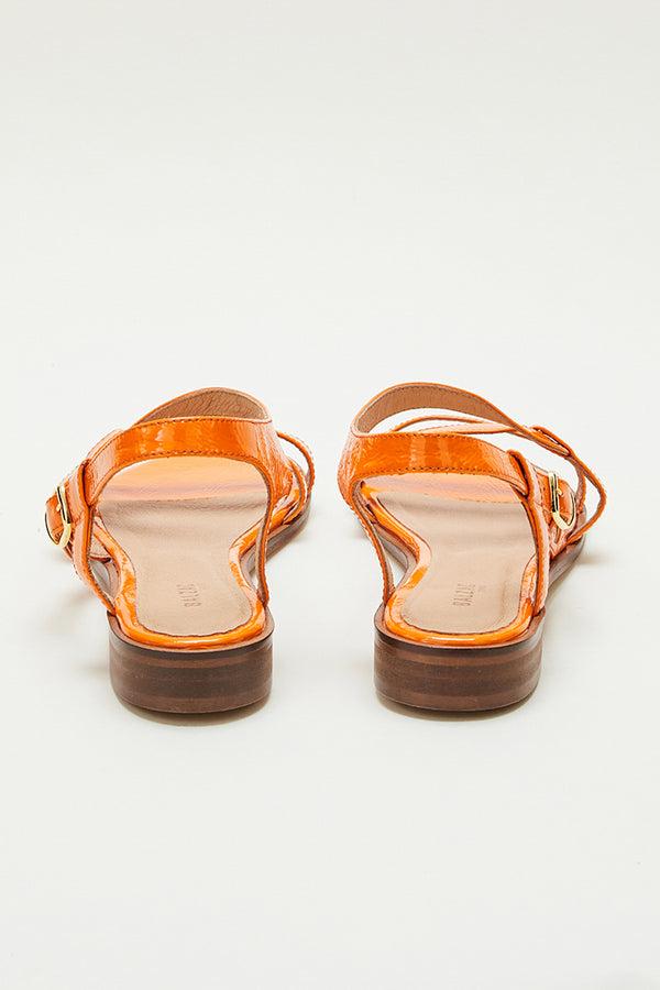 Orange patent Margarita sandals by BALZAC PARIS
