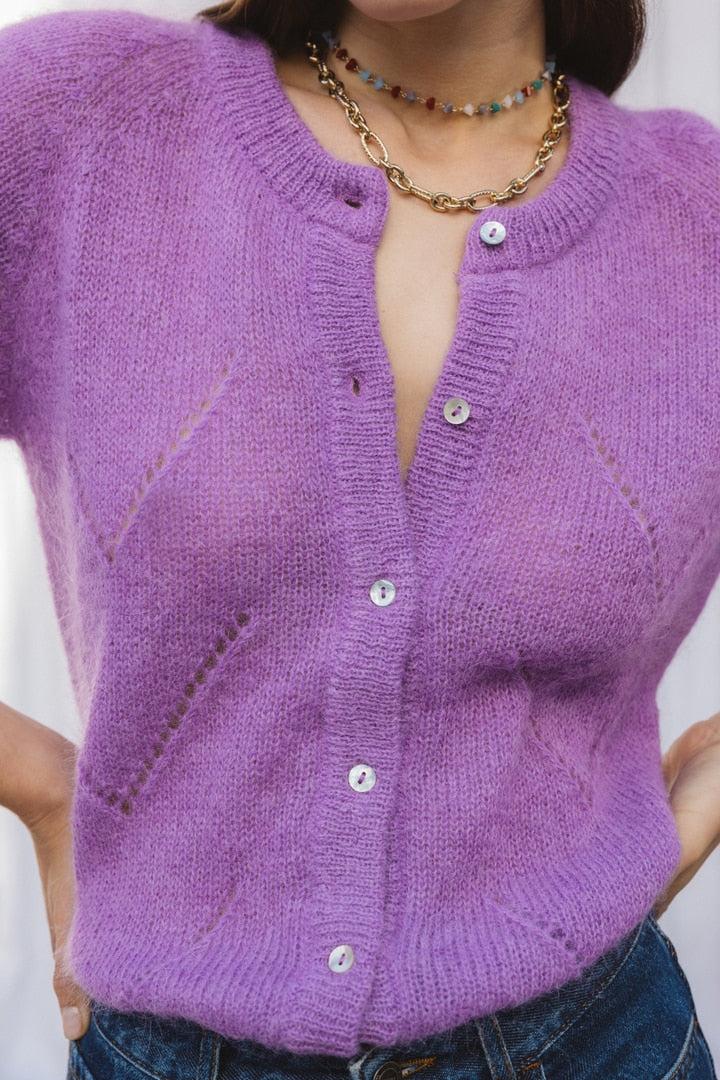 PURPLE CALEB CARDIGAN by BALZAC PARIS