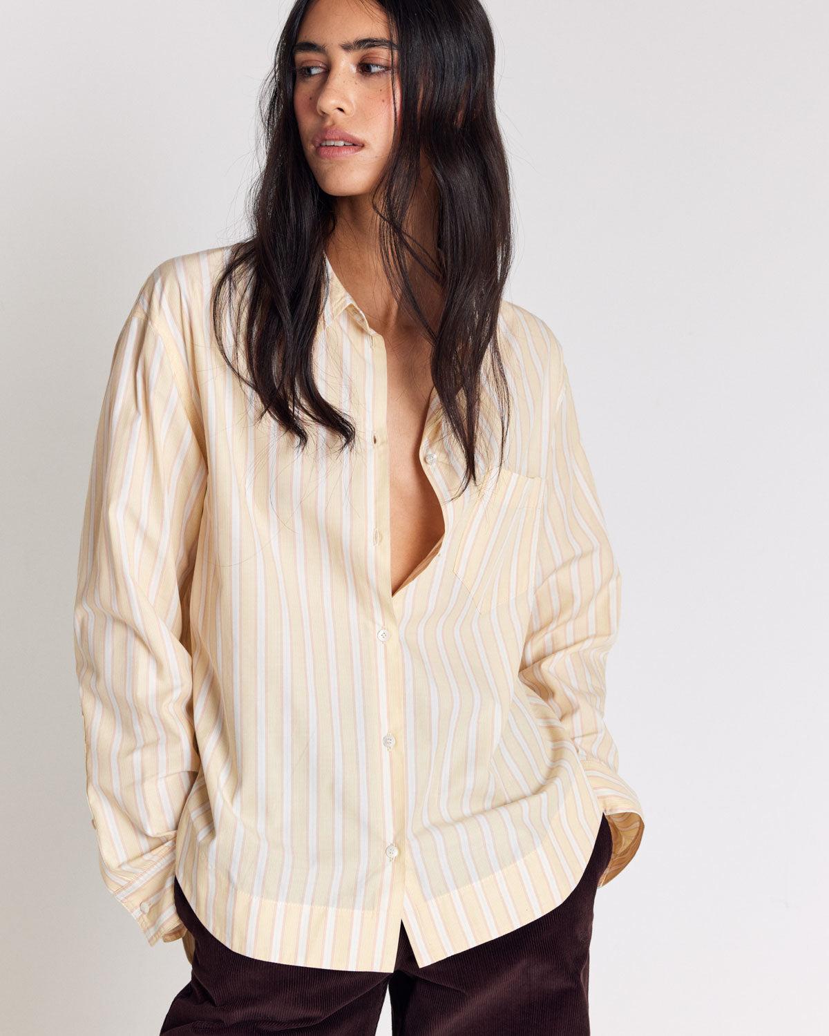 Paloma yellow striped shirt by BALZAC PARIS