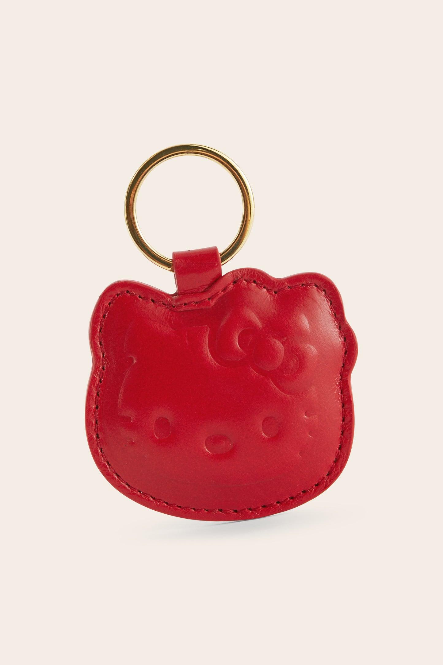 Pearl Crumpled Red and Stripe Keychain by BALZAC PARIS