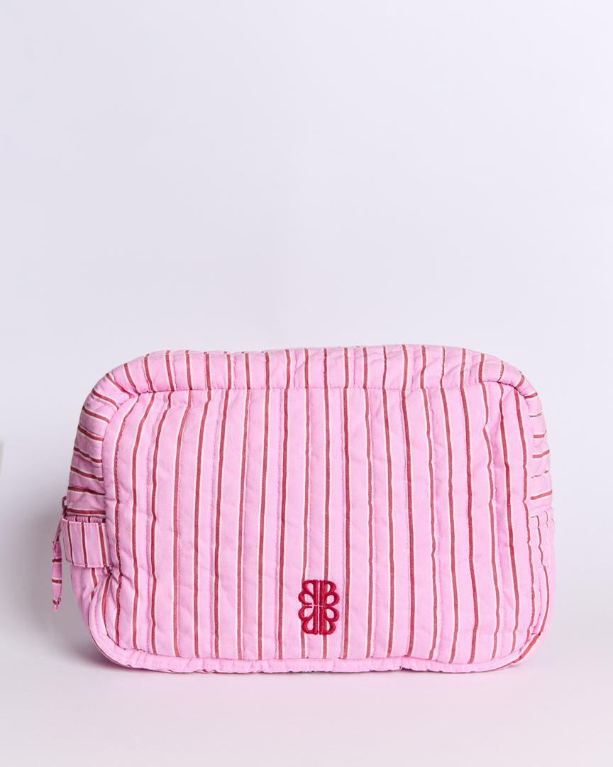 Perla pink and red striped toiletry bag by BALZAC PARIS