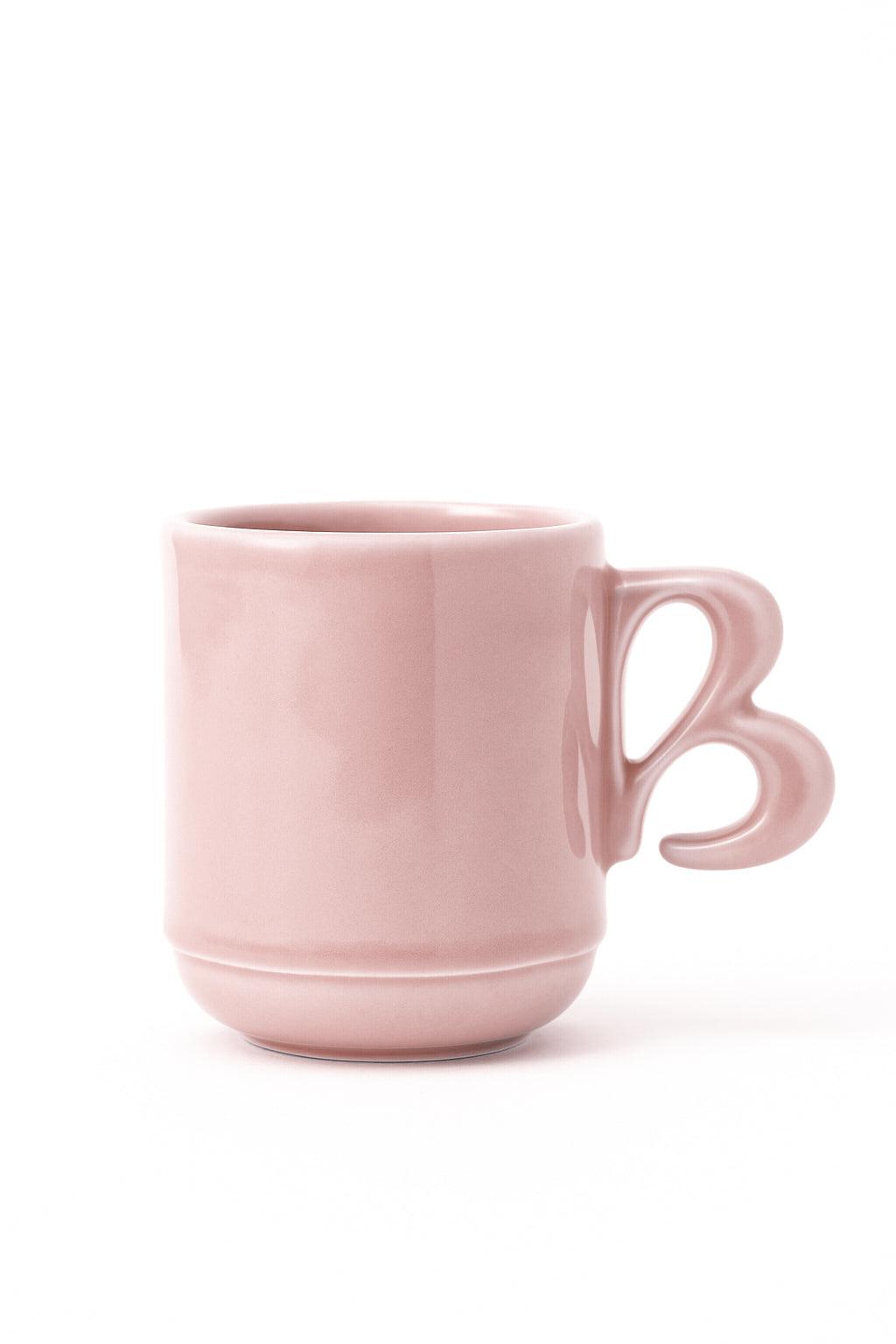 Pink B-handle mug by BALZAC PARIS